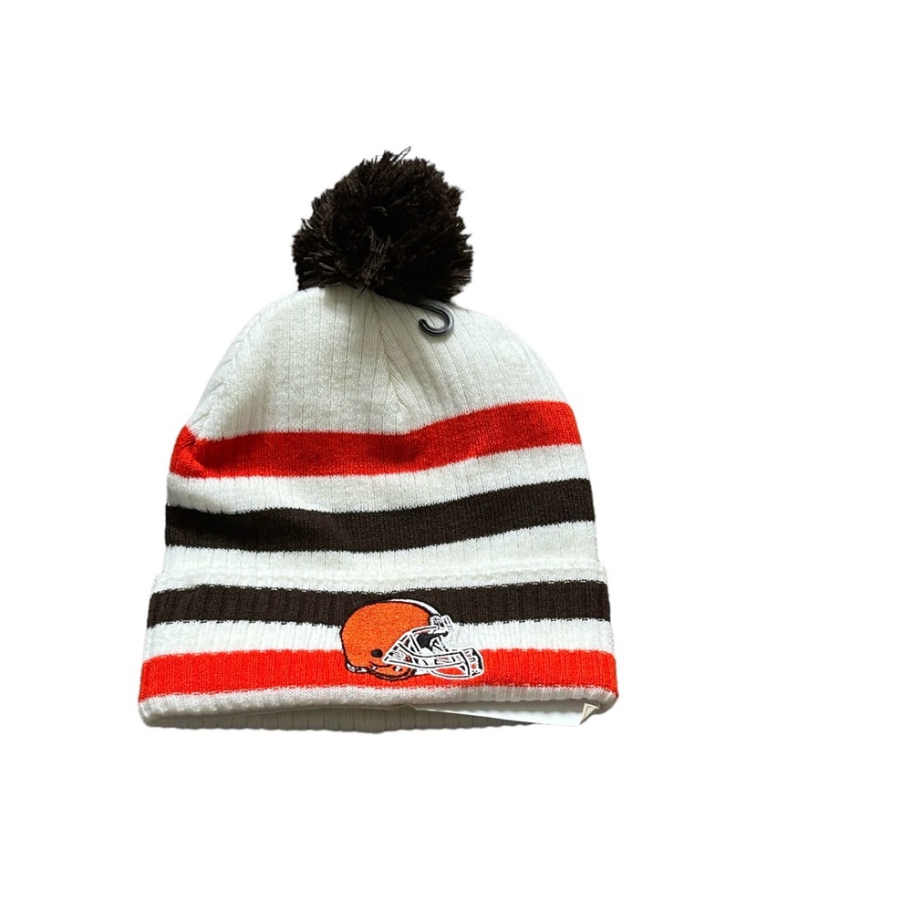 Cleveland Browns Logo‎ Pom Cuffed Beanie Hat Cap
